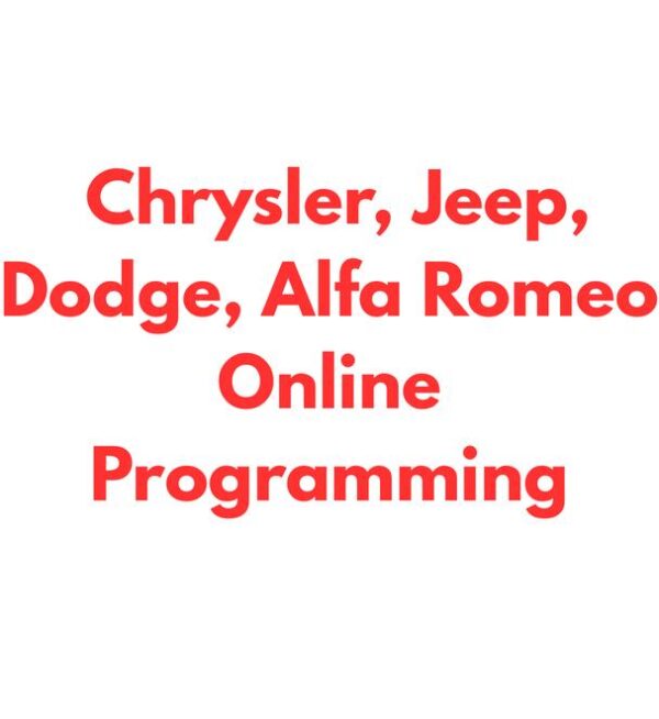 JRCOBDTOOLS Chrysler Jeep Dodge Alpha Romeo Online Programming