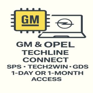 JRCOBDTOOLS GM & OPEL Techline Connect + SPS + Tech2Win + GDS – 1-Day or 1-Month Access